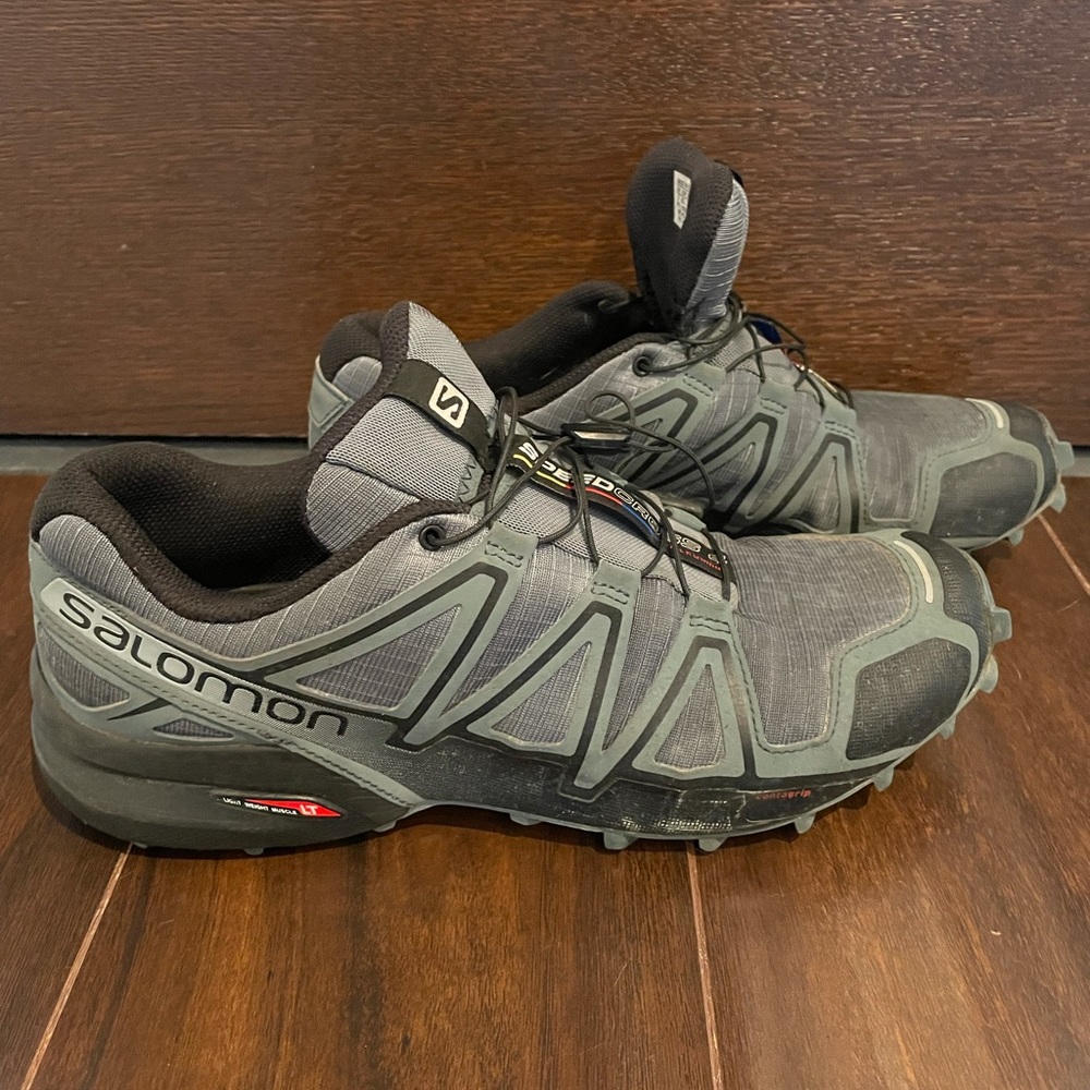 Salomon grey hiking sneakers with great tread
